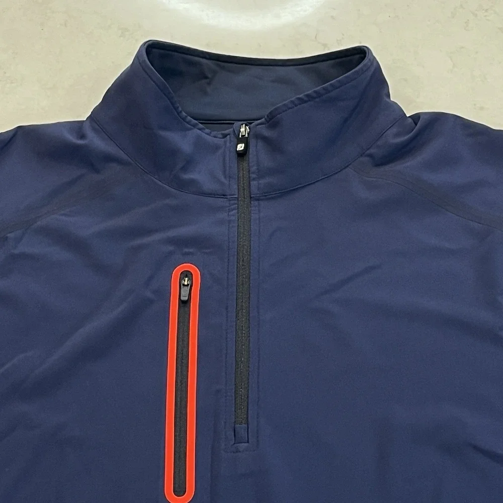FootJoy Windtech Pullover Jacket Mens Large Blue‎ Golf 1/4 Zip Lightweight